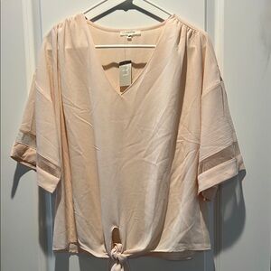 Maurices Blush Pink Tie-Front Blouse
